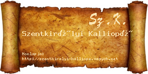Szentkirályi Kalliopé névjegykártya